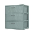 thumbnail image 1 of Sterilite 3 Drawer Wide Weave Tower Aqua Slate, 1 of 2