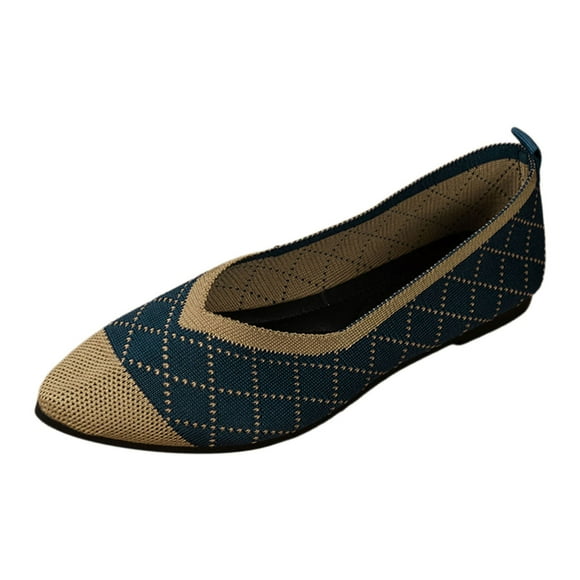 TOWED22 Chaussures Plates Habillées pour Femmes en Cuir PU à Bout Carré à Enfiler (Brun, 8,5)