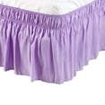 thumbnail image 2 of ERDOUY 15in Drop Easy-Install Queen Bed Skirt, 60*80in Soft Ruffled Dust Ruffle, Durable Light Purple 1 Piece Bedroom Decor, 2 of 4