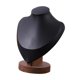 thumbnail image 4 of Exhibidor de collares Busto elegante para mujer Base de madera Soporte de cadena colgante estable Negro Pequeño, 4 of 9