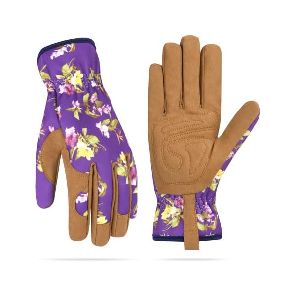 wonima02 Womens Gardening Weeding Working Gloves, Leather Garden Glove for Women Thorn Proof No Stab for Digging, Planting,Pruning