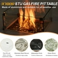 thumbnail image 5 of Outdoor Aluminum 5-Seat Patio Furniture Set with 2 Swivel Rocking Chairs & 37,000 BTU Fire Pit Table, All Weather White, for Pool Garden, 5 of 12