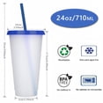 thumbnail image 2 of Vasos Reutilizables de Plástico Sin BPA, con Tapas y Popotes - Vasos que Cambian de Color con Agua Fría, Ideal para Fiestas, Bodas, Reuniones Familiares, Café Frío, Batidos y como Regalo, 2 of 4