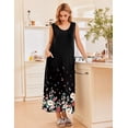thumbnail image 3 of Ekouaer Nightgowns for Women Sleeveless Sleepshirt Long Print House Dress Tank Nightshirt Maxi Casual Dress with Pockets, 3 of 6