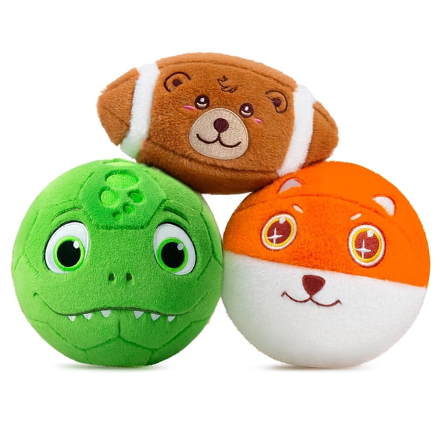 Juego de pelotas deportivas de felpa VangeBow para niños de 1 a 3 años, 3 unidades