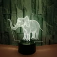 thumbnail image 2 of Animal Elephant Toys 3D Illusion Night Light Smart Touch Lamp, Creative RGB Led, Christmas Birthday Decorations Gifts for Boys and Girls, Elephant Party Decor, 16 Colors, 2 of 7