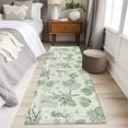 thumbnail image 5 of Sage Green Coastal Runner Rug 2x6 FT, Non Slip Hallway Carpet, Coral Starfish Nautical Compass Washable Soft Floor Carpet Throw Runner Carpet Long Rug for Entryway Kitchen Bedside Sliding Door, 5 of 9