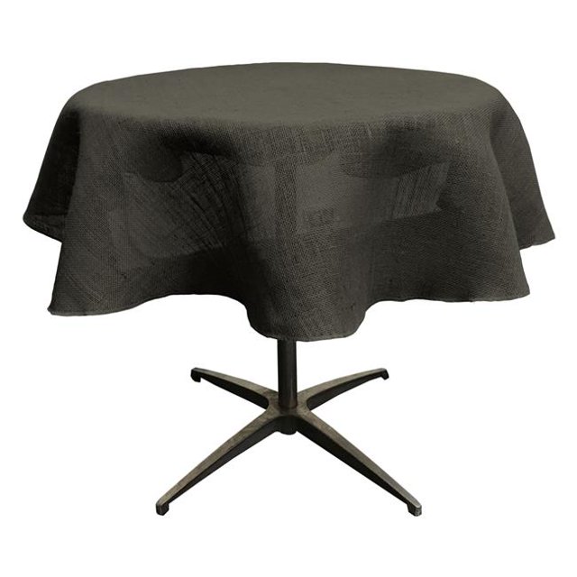 LA Linen Black Nappe Ronde en Toile de Jute Naturelle TCBurlap51R-&44; Black - 51 Po.