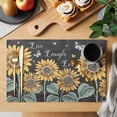 thumbnail image 2 of Summer Sunflowers Placemats Set of 4 Farmhouse Cartoon Botanical Flowers Place Mats Indoor Wipeable Table Mats Washable Cloth Dining Table Placemats for Kitchen Holiday Party Home Decor 13x19 Inch, 2 of 9