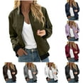 thumbnail image 7 of Womens Lightweight Jacket No Hood - Full Zip Bomber Jackets with Zipped Pockets Solid Fall Fashion Outwear (M, Black), 7 of 7