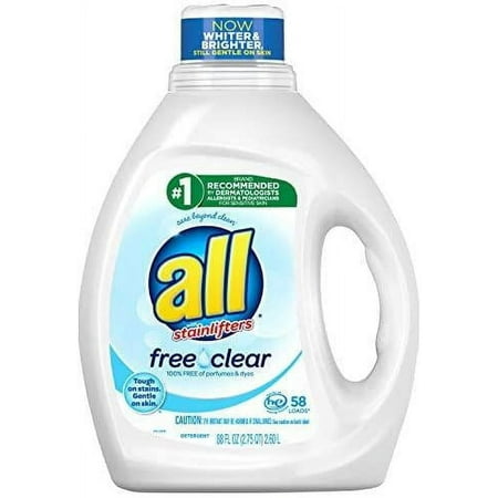 all Liquid Laundry Detergent, Free Clear for Sensitive Skin, 58 Loads, 88 Fluid Ounce