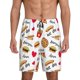thumbnail image 1 of Balery Fast Food Pantalones cortos de pijama de punto de algodón para hombre con cinturilla y bolsillos-Small, 1 of 6