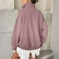 thumbnail image 4 of Lumtrix Oversized Sweatshirt for Women Quarter Button up Stand Collar Long Sleeve Pullover Sweatshirts Henley Neck Pullover Tops Trendy Light pink _EF06 2XL, 4 of 4