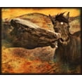 thumbnail image 2 of Drost, David 17x15 White Modern Wood Framed Museum Art Print Titled - Kissing Horses I, 2 of 4