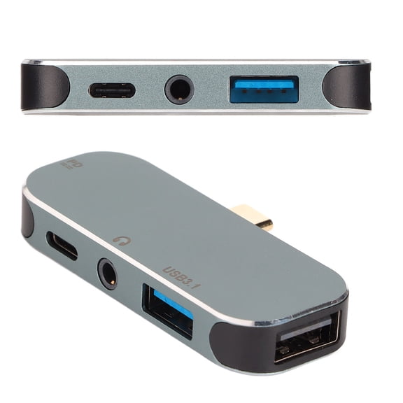 5,in,1 Type C Hub With PD Charging  3.5mm Audio, Hot Swappable USB C Adapter For Laptops  Phones
