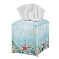 thumbnail image 7 of ZIATUBLE Sea Starfish Square Tissue Box Cover Leather Tissue Holders Decoration for Home Wear Resistant Tissue Box Cover Case with Snap Button Napkin Tissue Dispenser, 7 of 7