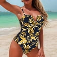 thumbnail image 4 of Traje de baño de una pieza para mujer, conjuntos de bikini para mujer, bikini liso sin espalda, traje de baño de dos piezas con vendaje, conjunto de ropa de playa para mujer, 4 of 5