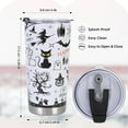 thumbnail image 5 of Gifts for Halloween, Happy Halloween Tumbler with Lid, 20 oz Pumpkin Printed Insulated Stainless Steel Travel Mug Cute Cup Gifts For Kids, Men, Women, Friends, Coworkers, 5 of 6