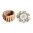 thumbnail image 2 of Kit de crochet para principiantes para taza de bebidas, posavasos floral completo tejido a mano Púrpura, 2 of 9