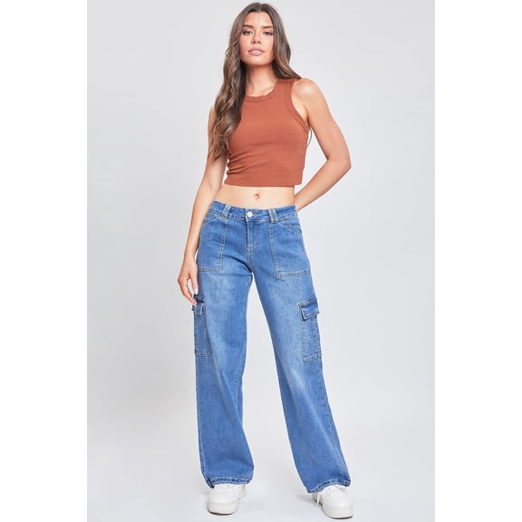 Women's Cargo Jeans with Bungee Hem