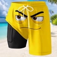 thumbnail image 2 of Funny Mens Swim Trunks with Compression Liner Plus Size Quick Dry Board Shorts Swimwear Beach Summer Bathing Suit, 2 of 4