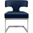 thumbnail image 4 of Meridian Furniture Alexandra Velvet Dining Chair, Navy (Set of 1), 4 of 6