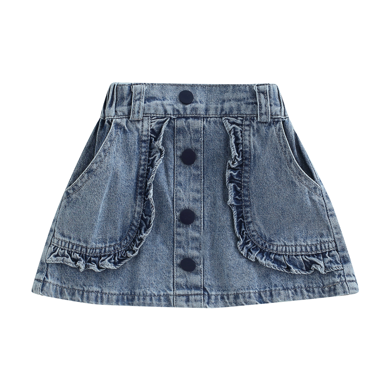 Imcute Baby Girl Denim Skirts, Little Girls High Waist Buttons Fungus