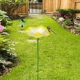thumbnail image 6 of FashionCha Bird Bath Birdfeeder with Stand Morning Shape Iron Standing Bird Feeder Feeding yellow, 6 of 9
