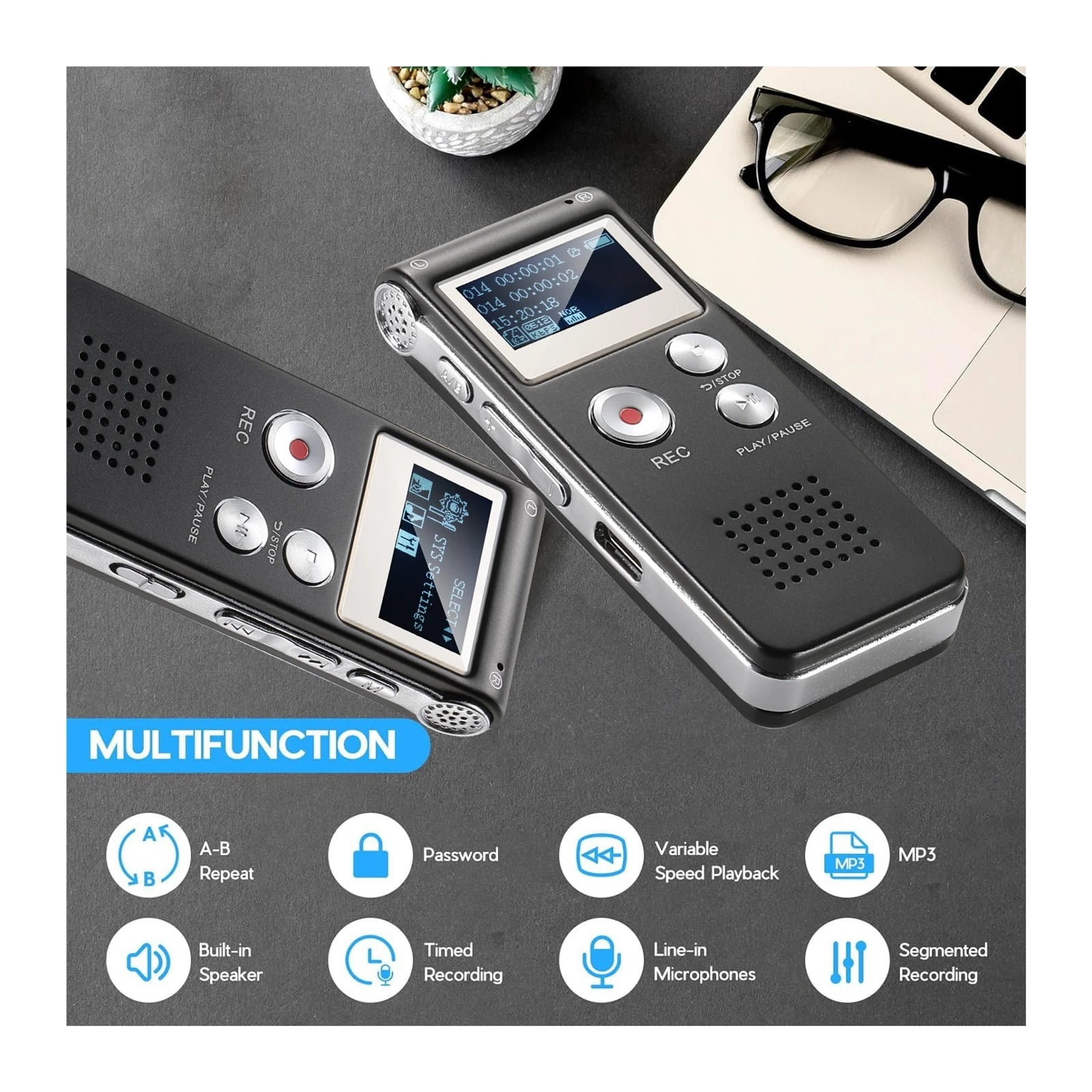 Digital Voice Recorder Voice Activated Recorder Mini Voice Recorder Upgraded Small Audio Recorder ,Powerful Feature