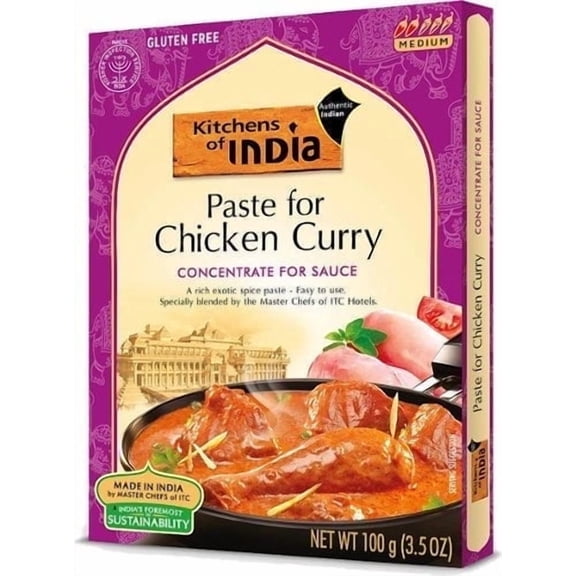 Kitchens of India - Paste for Chicken Curry 3.5 oz pack Pack of 4