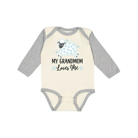 

Inktastic My Grandmom Loves Me Lamb Gift Baby Boy or Baby Girl Long Sleeve Bodysuit