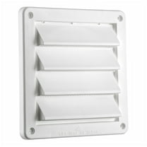 Lambro 6-In. White Plastic Fresh Air Intake Vent with Rain Guard and Removable Screen, White, 606W, 606W