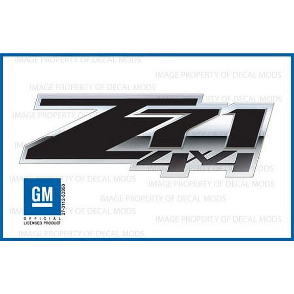 GMC Sierra Z71 4x4 Special decals stickers Black Blackout - FSBLK (2007-2013) bed side 1500 2500 HD (set of 2)