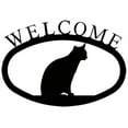 thumbnail image 1 of Village Wrought Iron WEL-246-S Signe-Plaque de Bienvenue - Chat Assis, 1 of 1