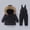 A08 Black, variant on Little Boys Girls Winter 2-Piece Ski Suit Waterproof Warm Snowboard Jacket with Hood and Snow Bibs Windproof Insulated Puffer Snowsuit for Toddler Kids
