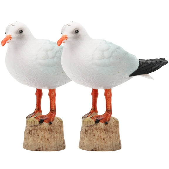 Seagull Statue for Decor Made of Plastic Multi Color Perfect for Home Office and Desk Top 2 Pieces