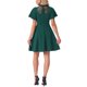 thumbnail image 3 of Vestido Midi Casual de Cuello Alto con Mangas de Volante de Encaje Floral para Mujeres INSPIRE CHIC XL Verde Oscuro, 3 of 5