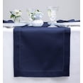 thumbnail image 1 of Tapete de mesa Solino Home Linen, azul marino, 183 cm de largo, 100% lino, 1 of 8