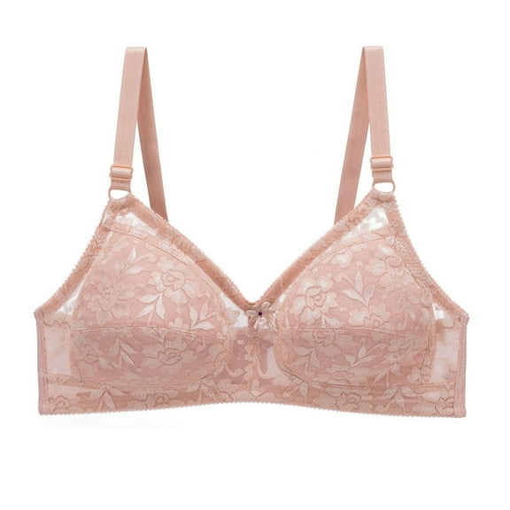 Women's Comfort Lace Bra Wireless Non-Padded - Sexy Stretch Underwear with Smooth Breathable Fabric, Non-Chafing Everyday Bralette for Plus Size, Full Coverage Support Bra