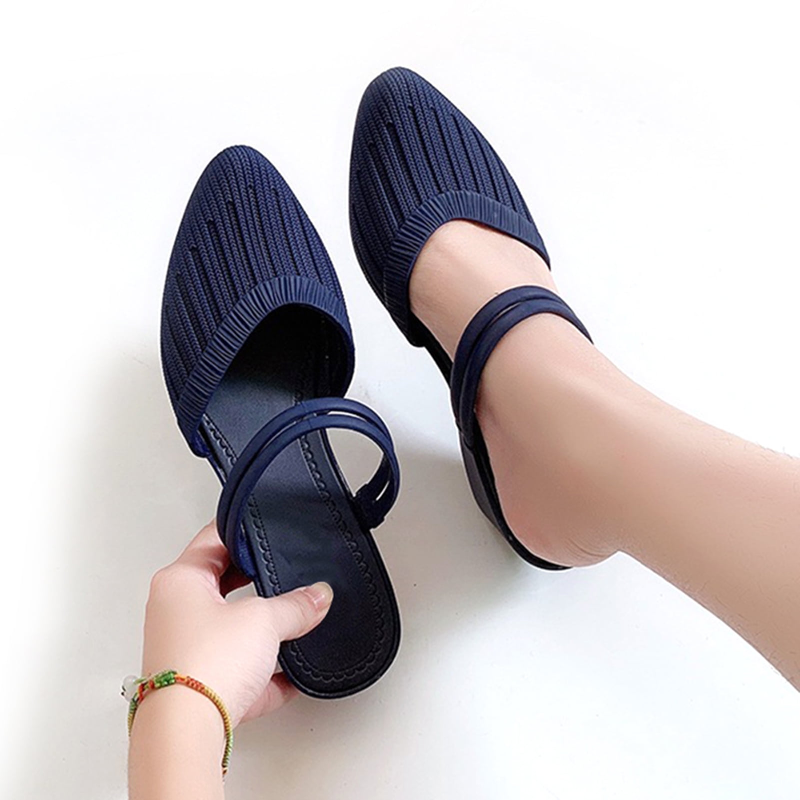 Women s High Heeled Sandals Slippers Pure Color Women s Sandals for Going Out Walmart