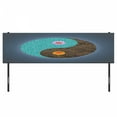 thumbnail image 3 of Yoga Headboard, Yin Yang with Flowers Peace Balance Earth Opposite Contrary Forces Art, Upholstered Decorative Metal Bed Headboard with Memory Foam, King Size, Slate Blue Turquoise, by Ambesonne, 3 of 4