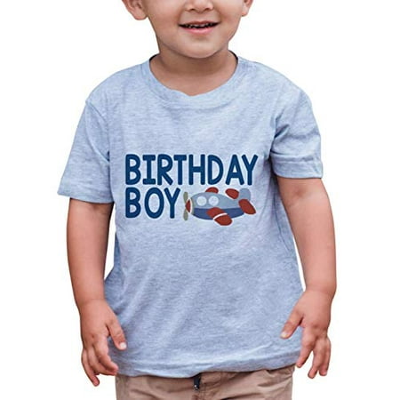 

7 ate 9 Apparel Boy s Birthday Boy Airplane T-Shirt Grey