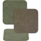 thumbnail image 1 of wonima44 3pcs Leather Bar Coaster Modern Cup Drink Mat Plate Creative Rug Mug Pad for Outdoor Table Cold Hot Drink Coffee Tea Kitchen Decor House Warming,Square 10cm/3.93inch (Green & Light Brown), 1 of 1