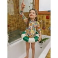 thumbnail image 3 of Coduop Toddler Girl One-Piece Swimsuit Long Sleeve Sun Protection with Headband 1-8 Years, 3 of 6