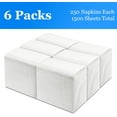 thumbnail image 4 of Disposable Fold Napkins, 13"x11.6" 1-Ply 1500 Count Paper Dinner White Napkins Bulk for Restaurants and Cafes, 4 of 4