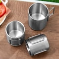 thumbnail image 3 of Yuarrent Vaso de agua portátil y plegable de acero inoxidable para acampar, duradero y resistente, ideal para acampar al aire libre, picnics y Kits de desorden para acampar 304--S (200 ml), 3 of 6
