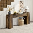 thumbnail image 2 of Extra Long Sofa Console Table for Entryway Living Room, 71-Inch Farmhouse Wood Behind Couch Table, Rectangular Accent Console with Wooden Double Base for Hallway Foyer Entrance, Rustic Brown, 2 of 7