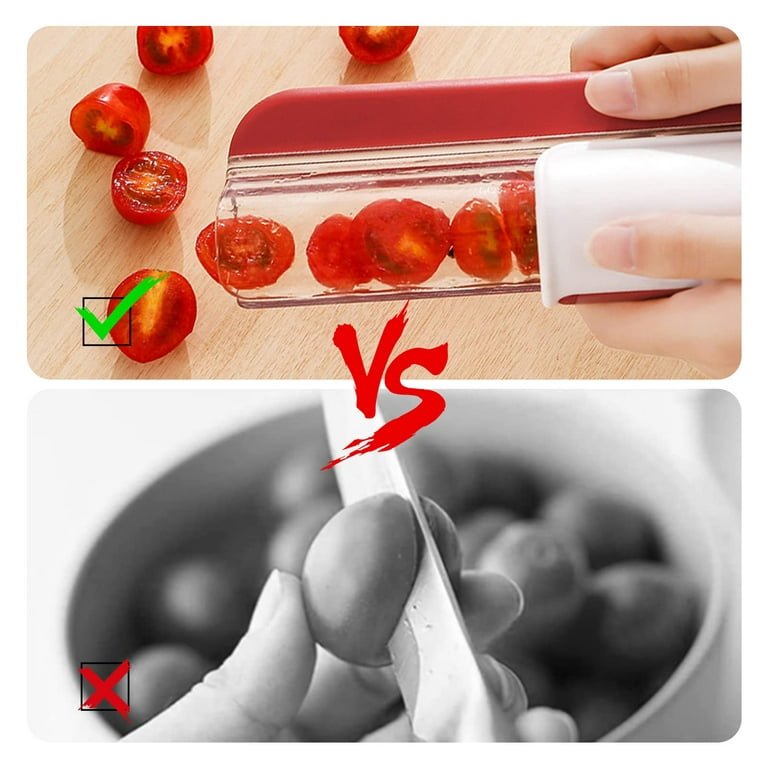 Multifunctional Cherry Tomato Chip Slicer Grape Cutter Vegetable Fruit Zip  Slicer Knife Chopper Kitchen Tools Kitchen Gadgets