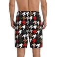 thumbnail image 2 of JUNZAN Houndstooth Green Red Pattern Sleep Pajama Shorts for Men,Men's Pajama Bottoms,Sleepwear,Pj Shorts, 2 of 7
