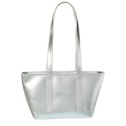 Off-White Classic Day Off Small East West Leather Tote, Silver